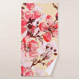 Seamless pattern of spring flowers u bath towel