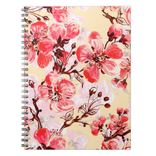 Seamless pattern of spring flowers u notebook