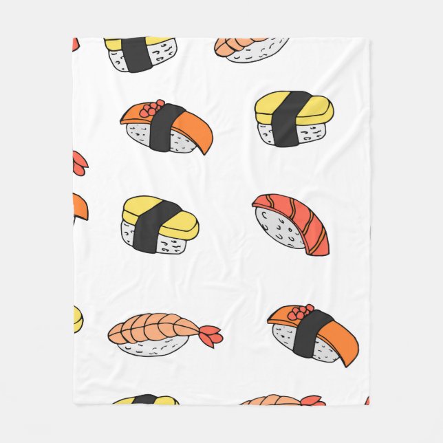 seamless pattern of Sushi Fleece Blanket (Front)