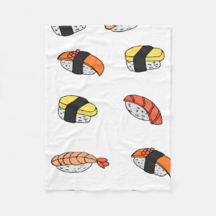 seamless pattern of Sushi Fleece Blanket