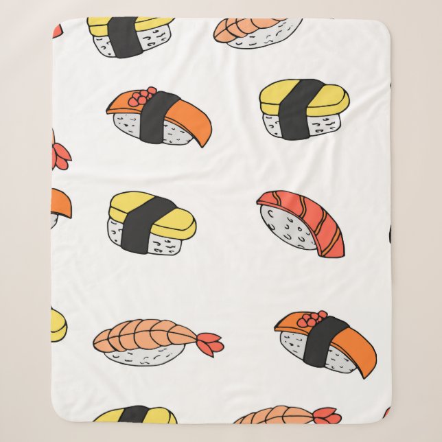 seamless pattern of Sushi Sherpa Blanket (Front)
