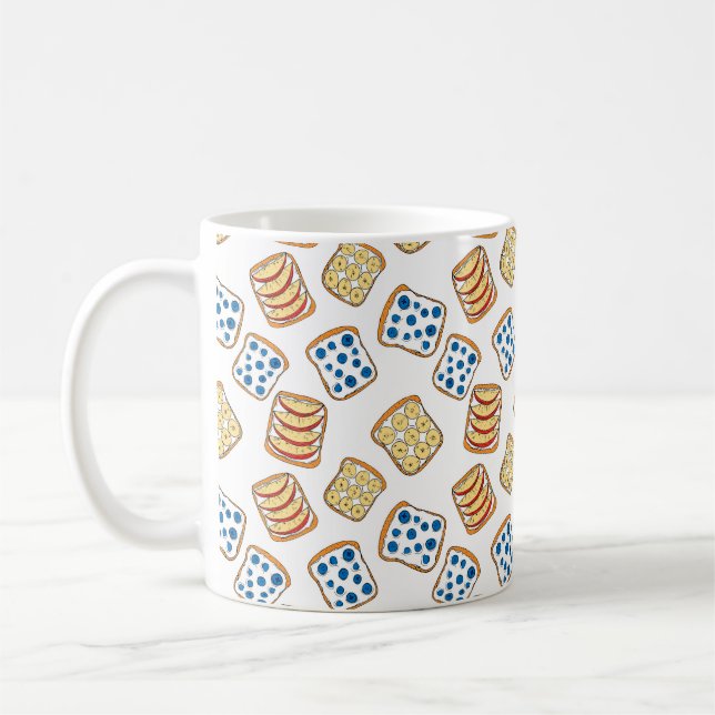 Seamless pattern of toast coffee mug (Left)