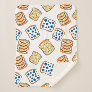 Seamless pattern of toast sherpa blanket
