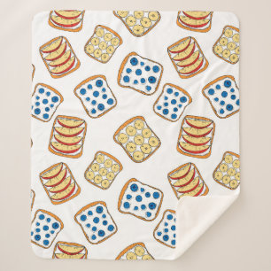 Seamless pattern of toast sherpa blanket
