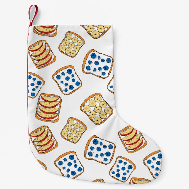 Seamless pattern of toast small christmas stocking (Front)