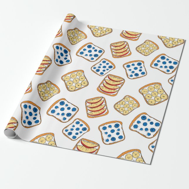 Seamless pattern of toast wrapping paper (Unrolled)