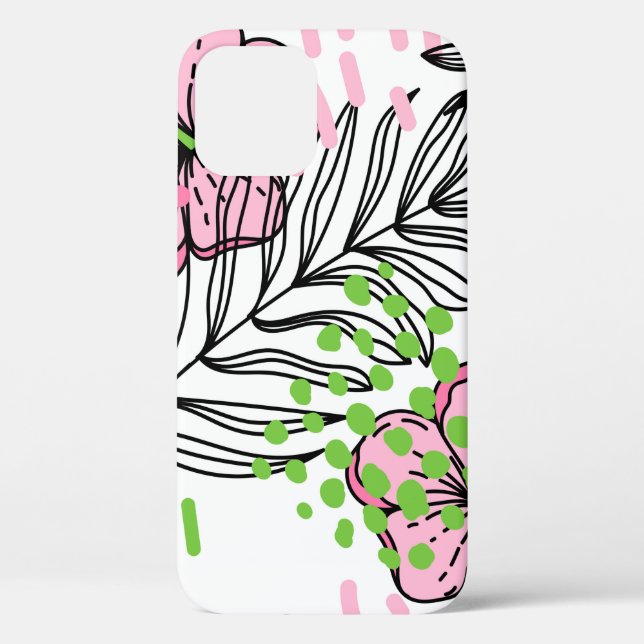 Seamless pattern of tropical elements,  hand-drawn Case-Mate iPhone case (Back)