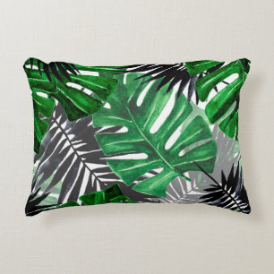 seamless pattern of tropical leaves and elements o decorative cushion