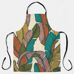 Seamless pattern of tropical palms leaves apron