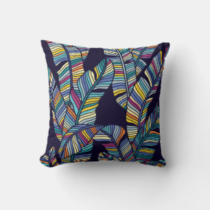 Seamless pattern of Tropical palms leaves Cushion