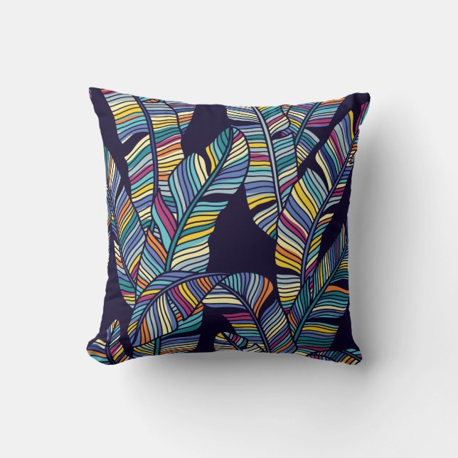 Seamless pattern of Tropical palms leaves Cushion (Front)