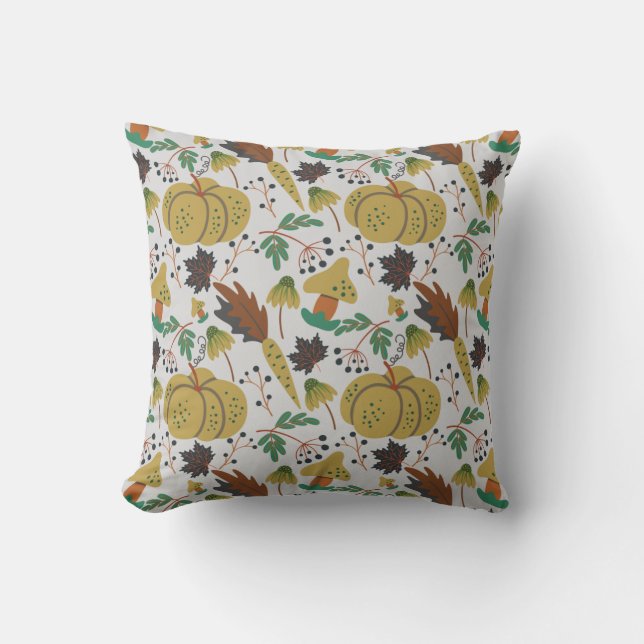 Seamless pattern of tropical pumpkins and carrots cushion (Front)
