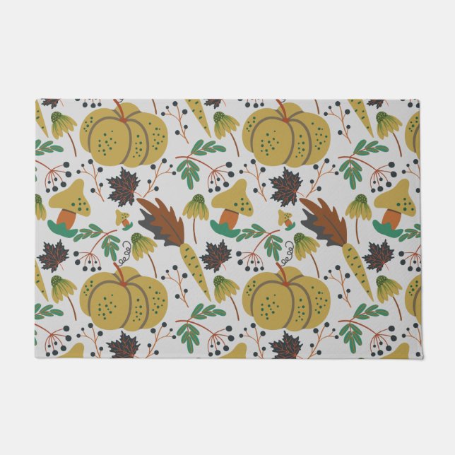 Seamless pattern of tropical pumpkins and carrots doormat (Front)