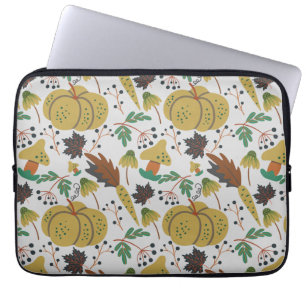 Seamless pattern of tropical pumpkins and carrots laptop sleeve