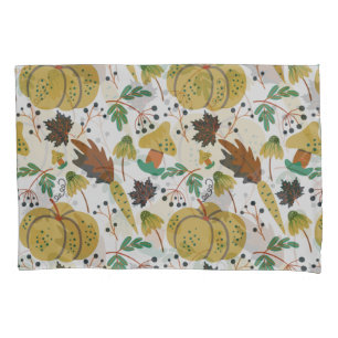 Seamless pattern of tropical pumpkins and carrots pillowcase
