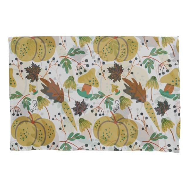 Seamless pattern of tropical pumpkins and carrots pillowcase (Front-Left)