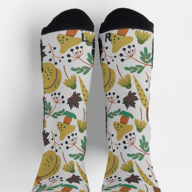 Seamless pattern of tropical pumpkins and carrots  socks (Top)