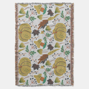 Seamless pattern of tropical pumpkins and carrots throw blanket