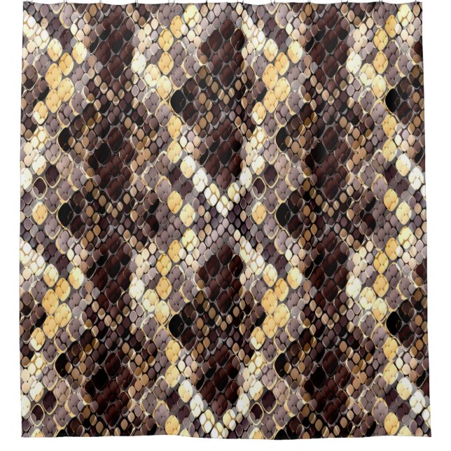 Seamless pattern of wild design. Skin background w Shower Curtain (Front)