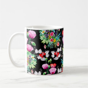 Seamless pattern on black background. Colourful il Coffee Mug