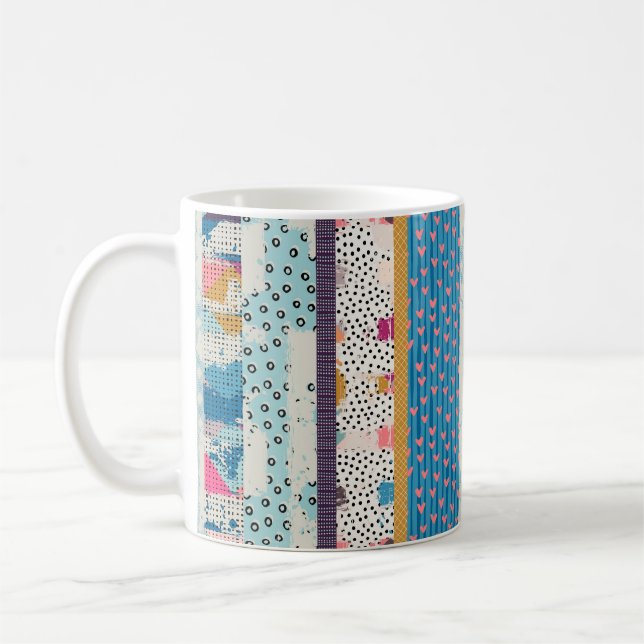 Seamless pattern, patchwork tiles.  coffee mug (Left)