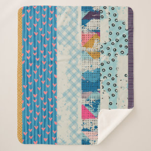 Seamless pattern, patchwork tiles.  sherpa blanket