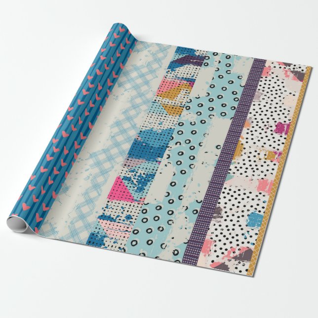 Seamless pattern, patchwork tiles.  wrapping paper (Unrolled)