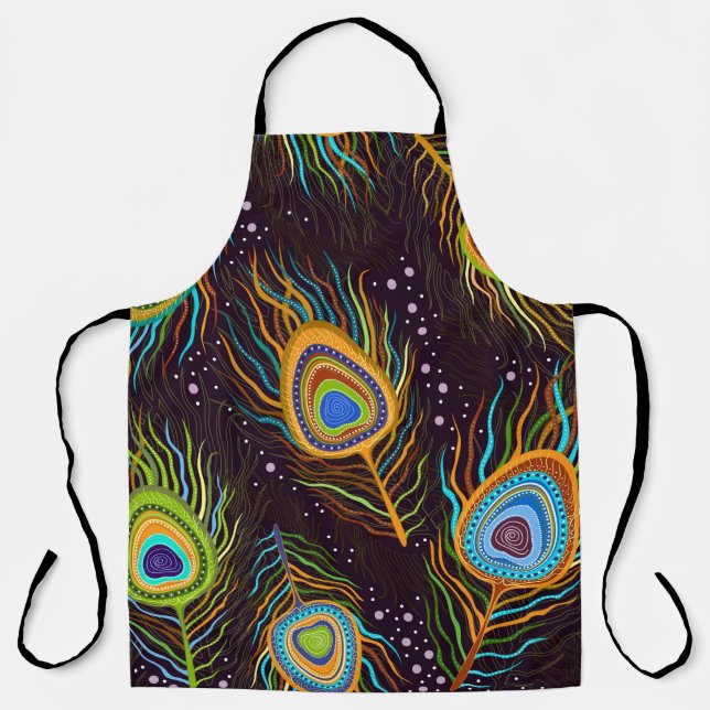 Seamless pattern "Peacock feathers" Apron (Front)