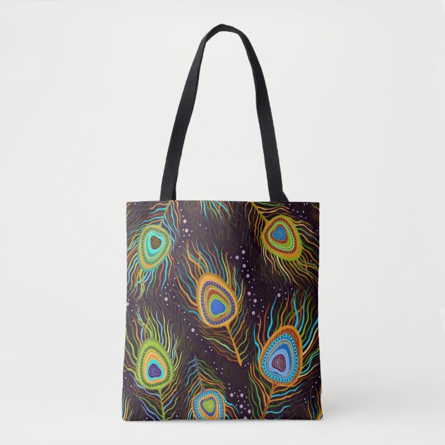Seamless pattern "Peacock feathers" Tote Bag (Front)