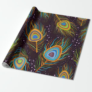 Seamless pattern "Peacock feathers" Wrapping Paper