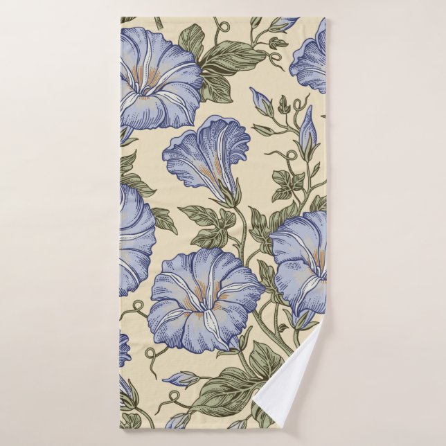 Seamless pattern. Petunia wildflowers set. Beautif Bath Towel (Bath Towel)