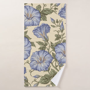 Seamless pattern. Petunia wildflowers set. Beautif Bath Towel