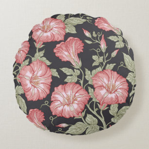 Seamless pattern. Petunia wildflowers set. Beautif Round Cushion