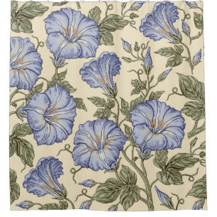 Seamless pattern. Petunia wildflowers set. Beautif Shower Curtain