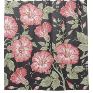 Seamless pattern. Petunia wildflowers set. Beautif Shower Curtain