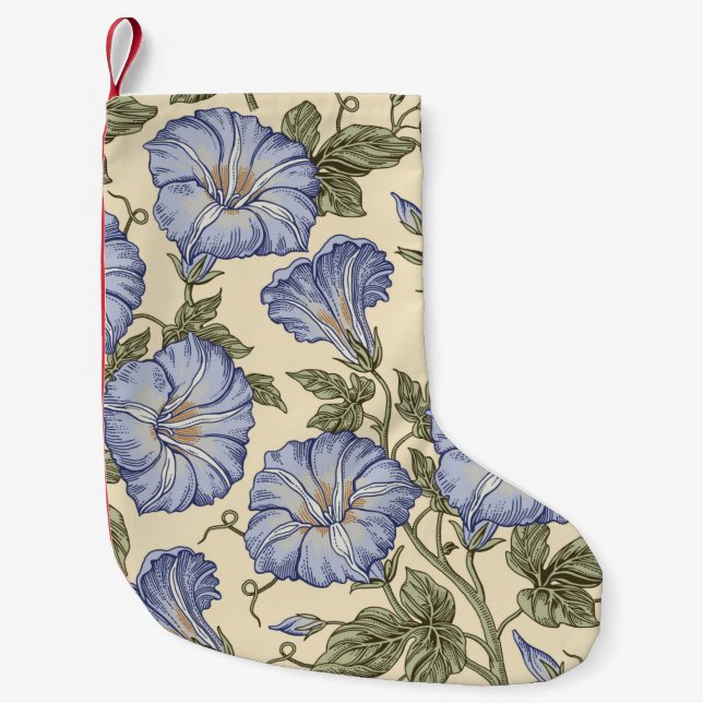 Seamless pattern. Petunia wildflowers set. Beautif Small Christmas Stocking (Front)