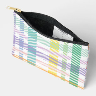 Seamless Pattern Plaid Light Colourful Accessory Pouch