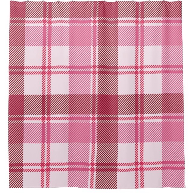 Seamless pattern plaid pink pastel. Square grid pa Shower Curtain (Front)