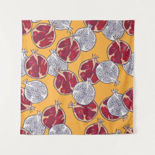 Seamless pattern. Pomegranate hand drawn. Tapestry