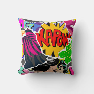 Seamless pattern pop art comics style. Collage of  Cushion