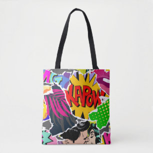 Seamless pattern pop art comics style. Collage of  Tote Bag