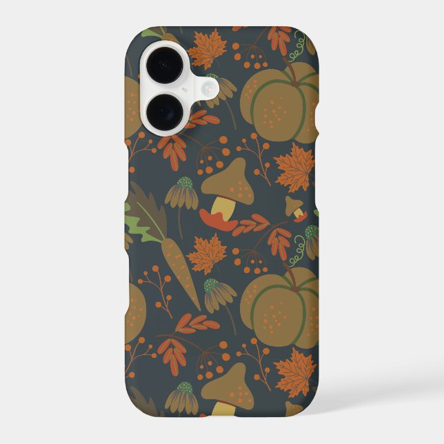 Seamless pattern Pumpkin & carrot dark background (Back)