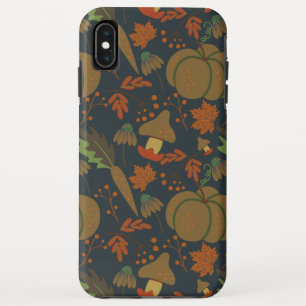 Seamless pattern Pumpkin & carrot dark background iPhone XS Max Case