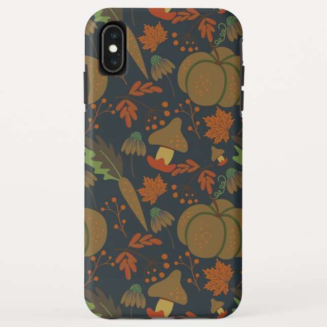 Seamless pattern Pumpkin & carrot dark background Case-Mate iPhone Case (Back)
