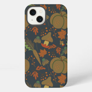 Seamless pattern Pumpkin & carrot dark background iPhone 13 Case