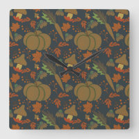 Seamless pattern Pumpkin & carrot dark background