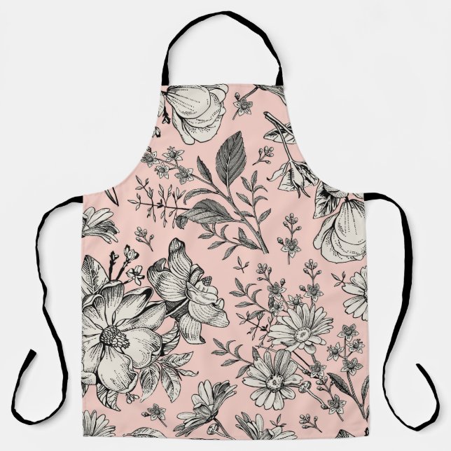 Seamless pattern. Realistic blooming isolated flow Apron (Front)