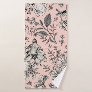 Seamless pattern. Realistic blooming isolated flow Bath Towel