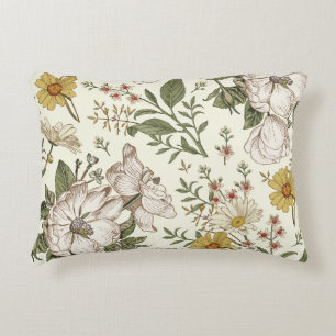 Seamless pattern. Realistic blooming isolated flow Decorative Cushion