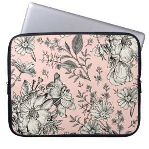 Seamless pattern. Realistic blooming isolated flow Laptop Sleeve